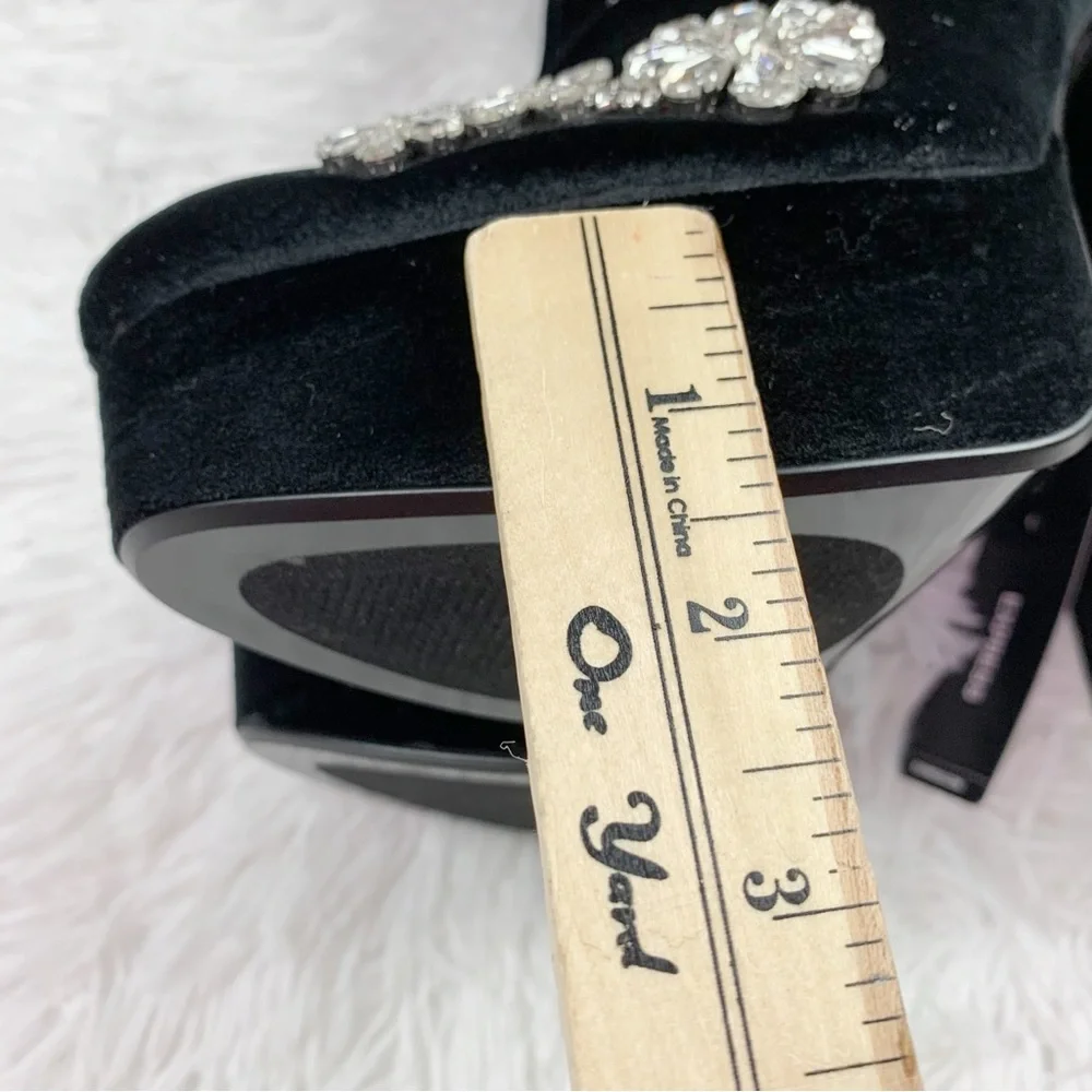 Express Rhinestone Embellished Platform Heeled‎ Ankle Boots